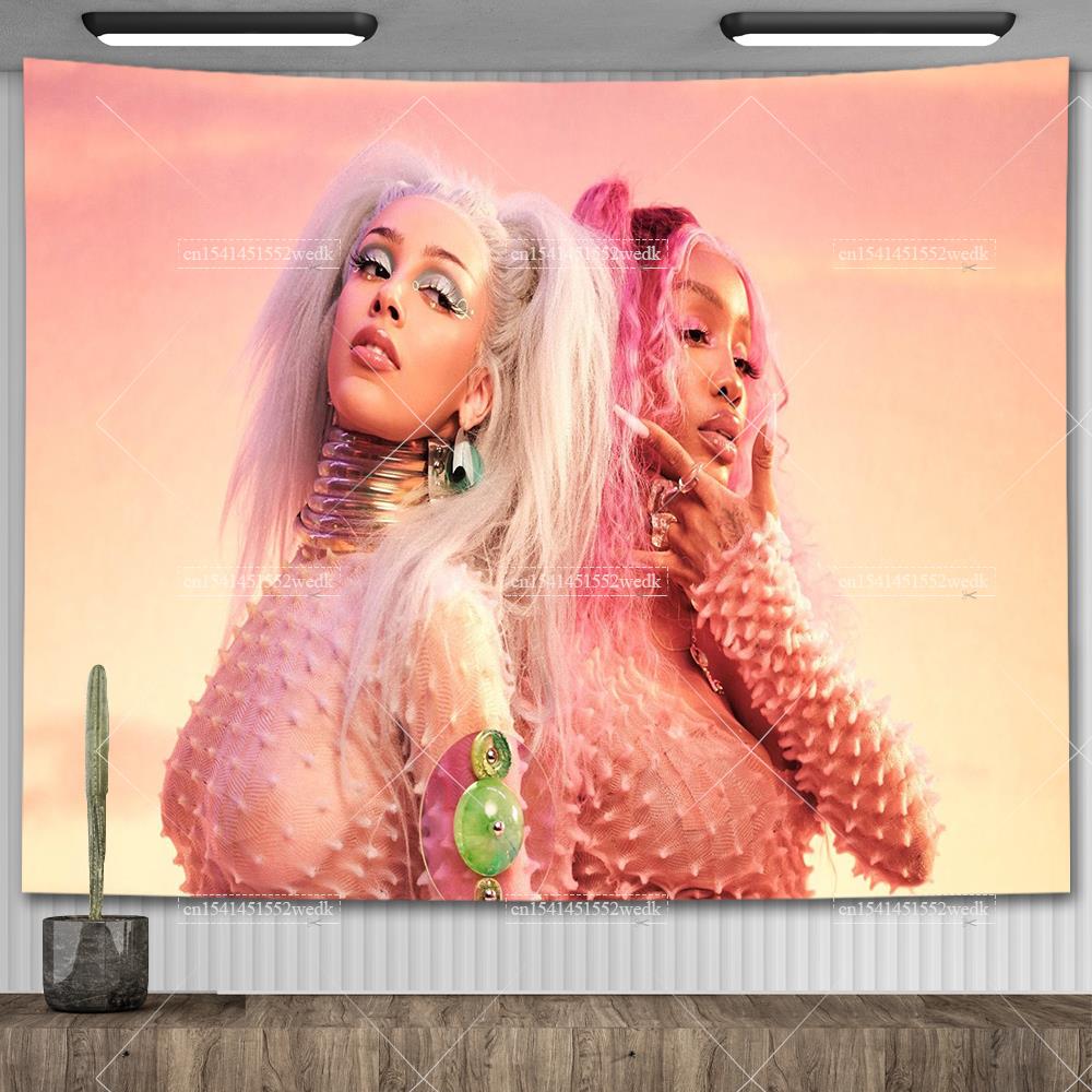 Doja Cat Scarlet Müzik Albümü Kapak Posteri Duvar Asılı Goblen Hiphop Pop Goblenler Estetik Oda Dekorasyonu Arka Plan Bezi