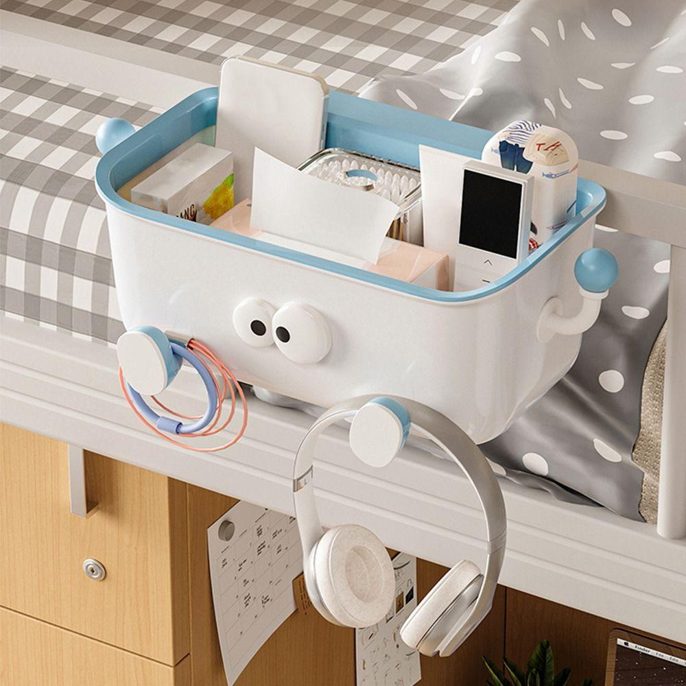Cartoon Bedside Hanging Basket Large Capacity Free Punch Door Hanging Trash Can Space Saving Household Bed Storage Organizer