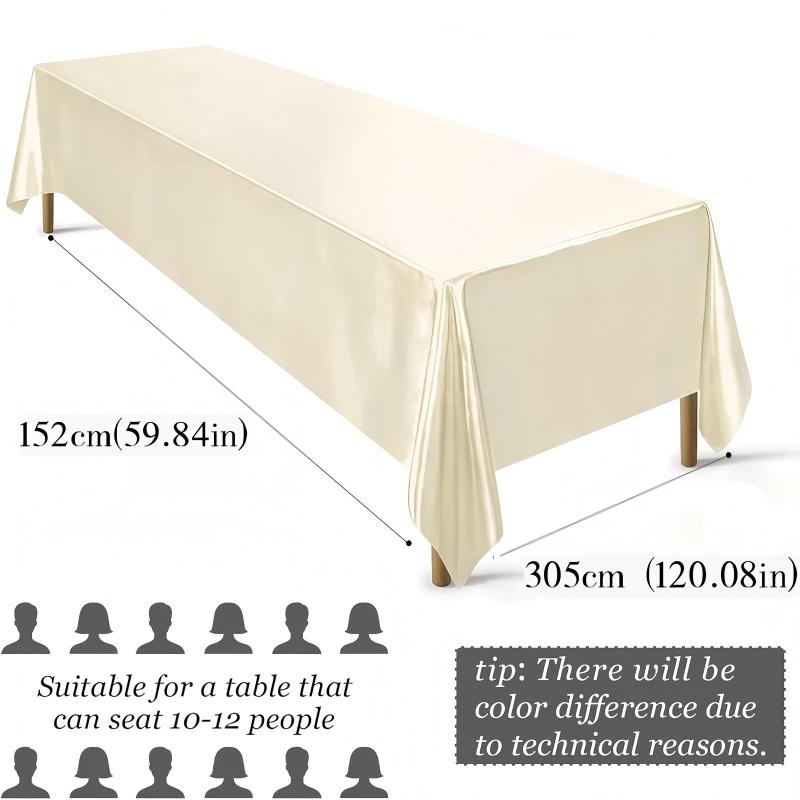 Rectangle Wedding Satin Large Tablecloth Bright Smooth Silk Table Cover Anniversary Dining Party high-end Table Decor