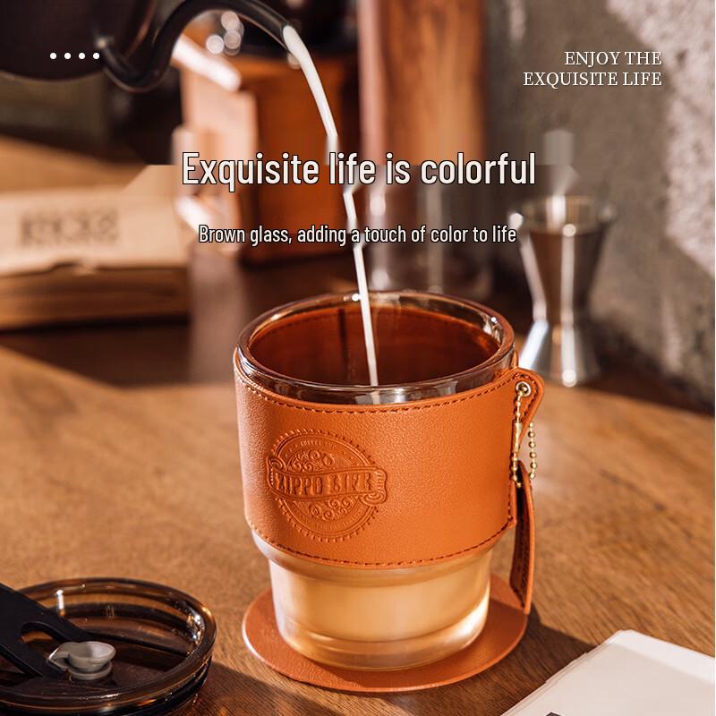 ZIPPO Stylish Portable Glass Water Bottle with Straw