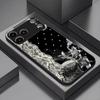 Black & White Swan Lace phone case mobile phones for iphone 17 pro max cover Glass for iPhone 17 16 15 14 13 12 11pm Pro Plus