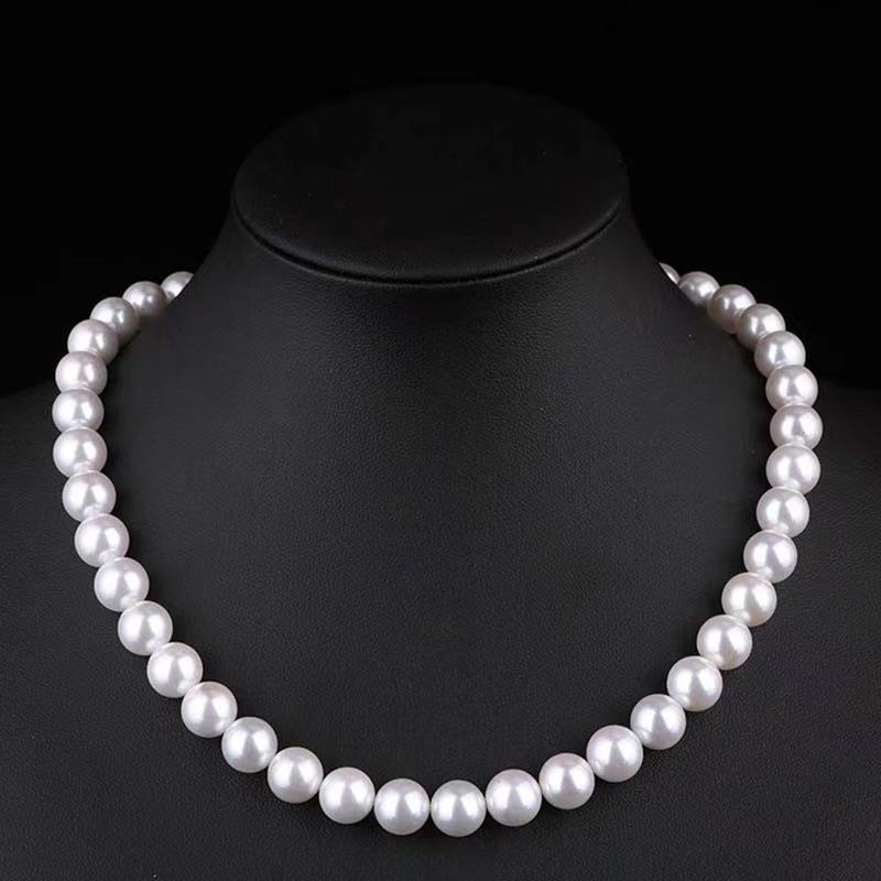 

Барочное винтажное белое ожерелье из натурального ракушечного жемчуга диаметром 7,5 мм, трендовые корейские жемчужные ожерелья, ювелирные изделия из искусственного жемчуга