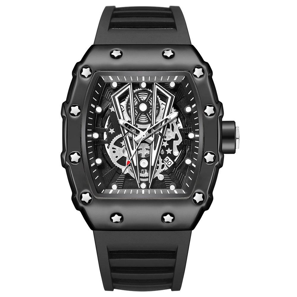 Herren Silikon Tonneau Form Leuchtende Mode Sportuhr