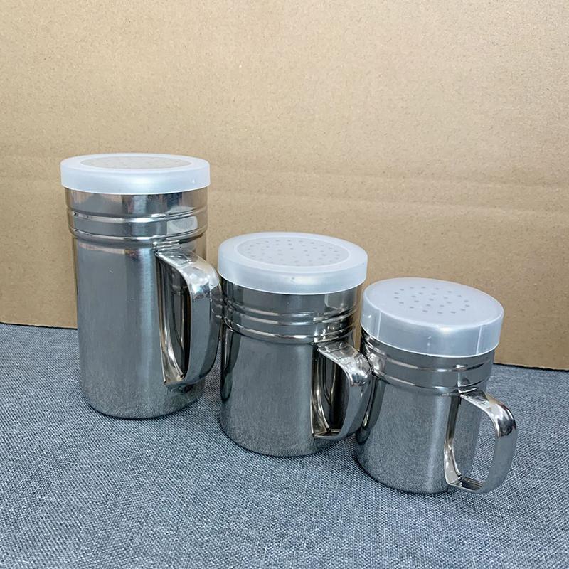 1Pcs Kitchen Tool With Handle Shaker Pepper Sugar Salt Stainless Steel Dispenser