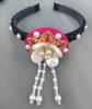 Korean Traditional Dance Hairband for Children: Ethnic Cute Round Hanbok Headdress with Pearls