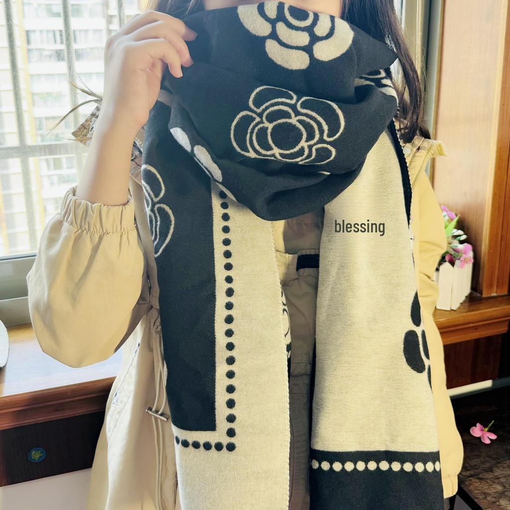 Women's Versatile Winter Scarf, Soft Imitation Cashmere Shawl, Thickened for Warmth, Dual-Purpose Neck and Shoulder Wrap