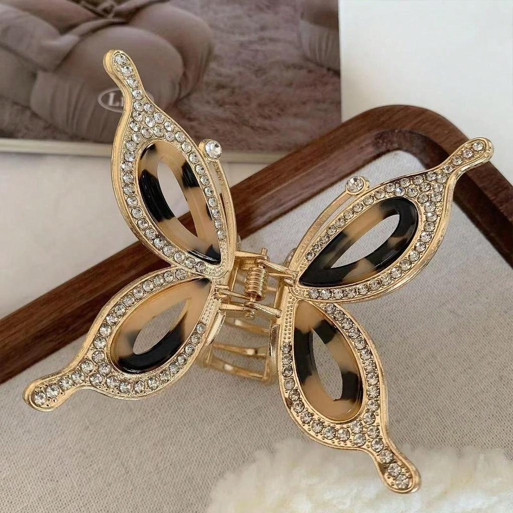 1 pezzo Elegante Pinza a Farfalla con Diamanti d'Acqua da Donna Pinza per Capelli Premium in Lega da Donna Pinza a Squalo Copricapo