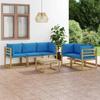 Day and Night - Day and Night 6-Piece Garden Furniture Set with Light Blue Cushions