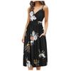 Women Casual Loose Pocket  Dress Fashion Beach Style Sleeveless Temperamental