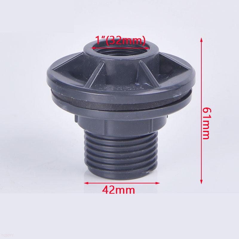 1Pcs 1/2In 3/4In 1In UPVC White Double Female Thread Water Tank Joints Garden Irrigation Accessories Fish Tank Connector