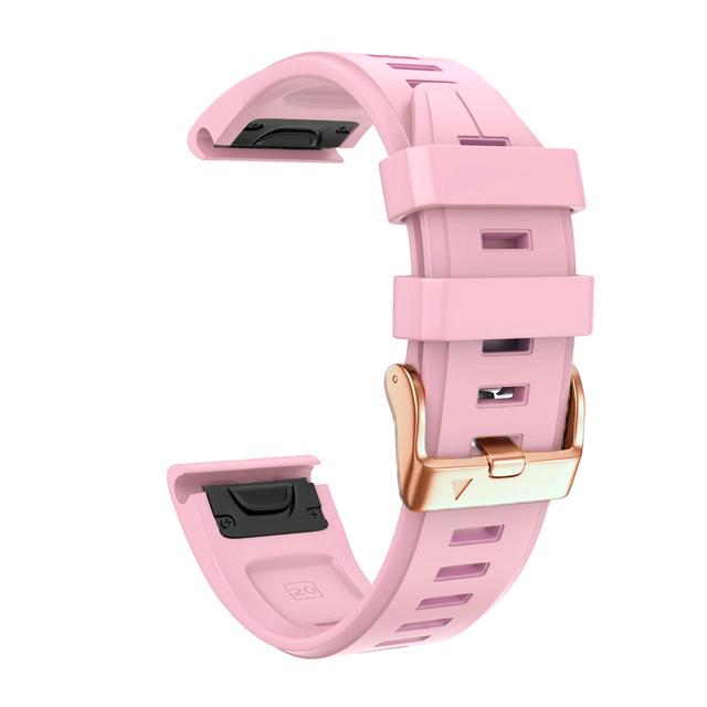 Replacement Silicone 20mm Watch Band For Garmin Fenix 6S 6SPro 5S Plus 7S Pro Wristband Quickfit Rose Gold Buckle Bracelet Strap