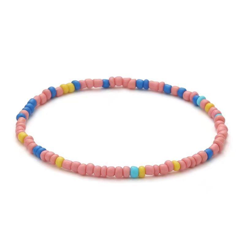 Colorful Beads Anklets Summer Beach Boho Women Elastic Rope Chains Adjustable Ankle Bracelet Beach Jewelry Vacation Accessories