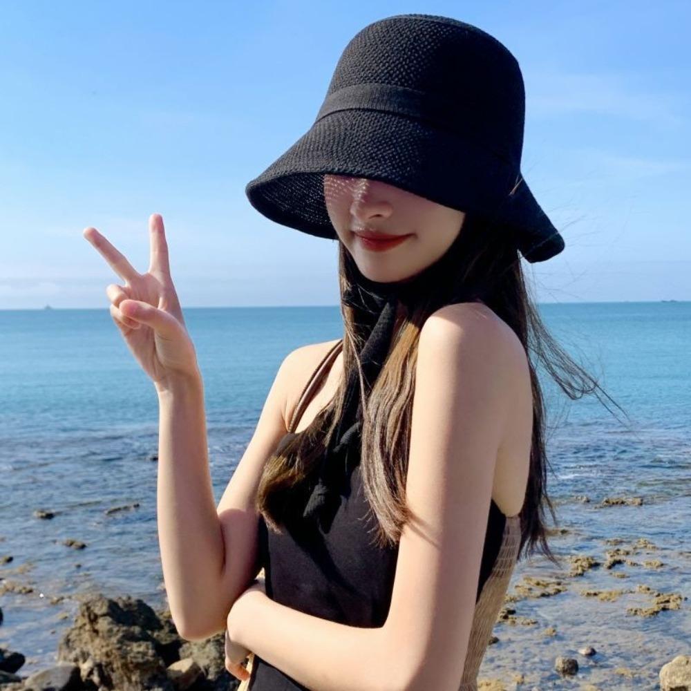 Trendy Fisherman Cap Summer Foldable Sunscreen Hat New Beach Hat  Women