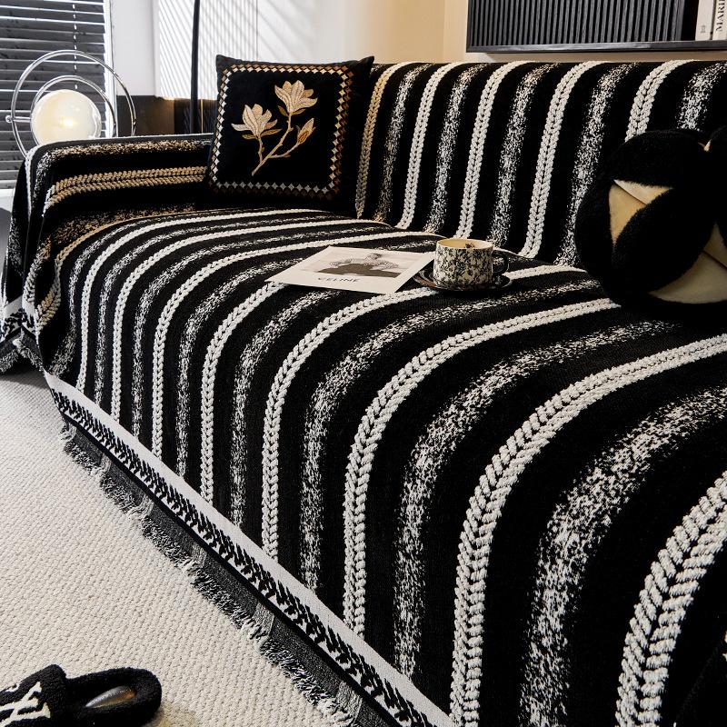 

Sofa Towel Chenier Sofa Cover Cloth Towel Autumn And Winter All-Inclusive Cover Four-Season Universal Anti-Cat Scratch Sofa Towel 180*130cm чёрный