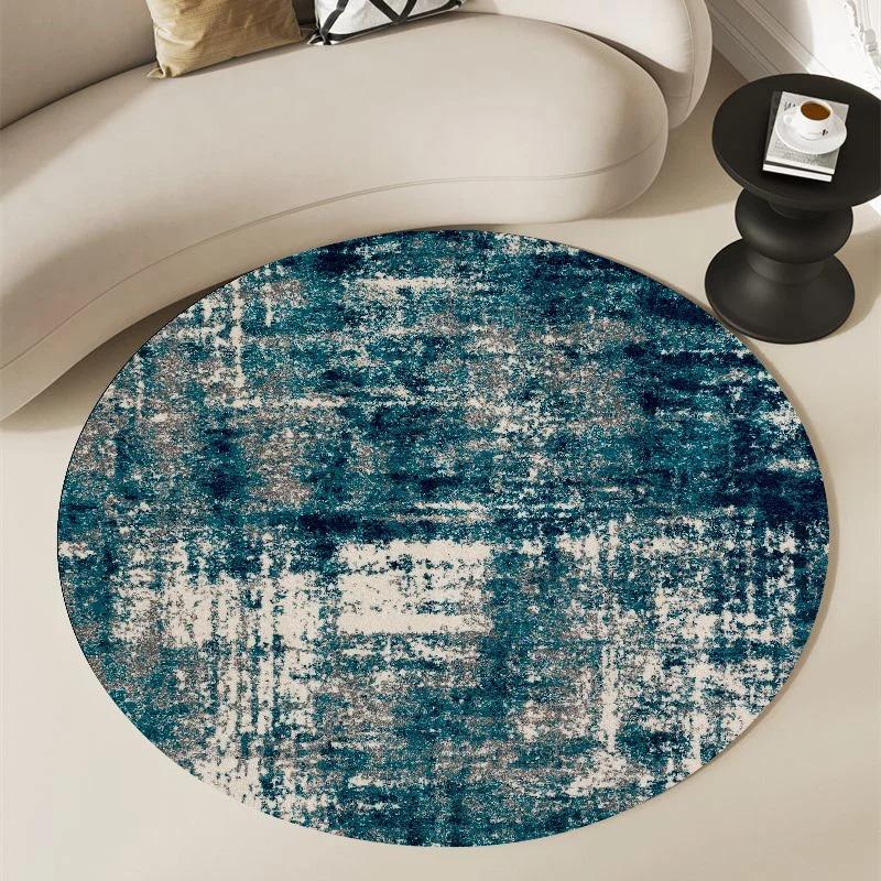 Nordic Green Gold Black Marble Round Carpet Modern Home Bedroom Living Room Decoration Round Rugs Balcony Bathroom Anti-slip Mat