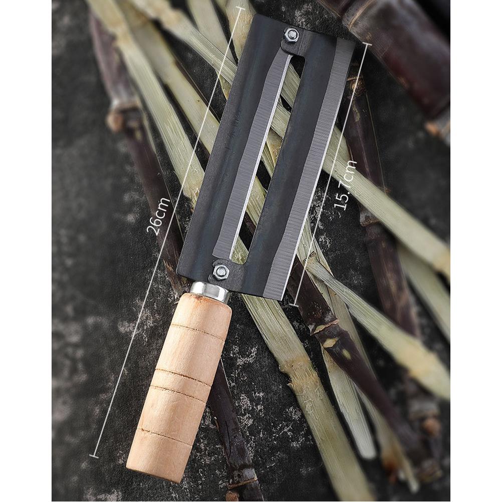 Sugarcane Peeler High Carbon Steel Sugarcane Cutter Fruit Peeling Tool with Wooden Handle for Home