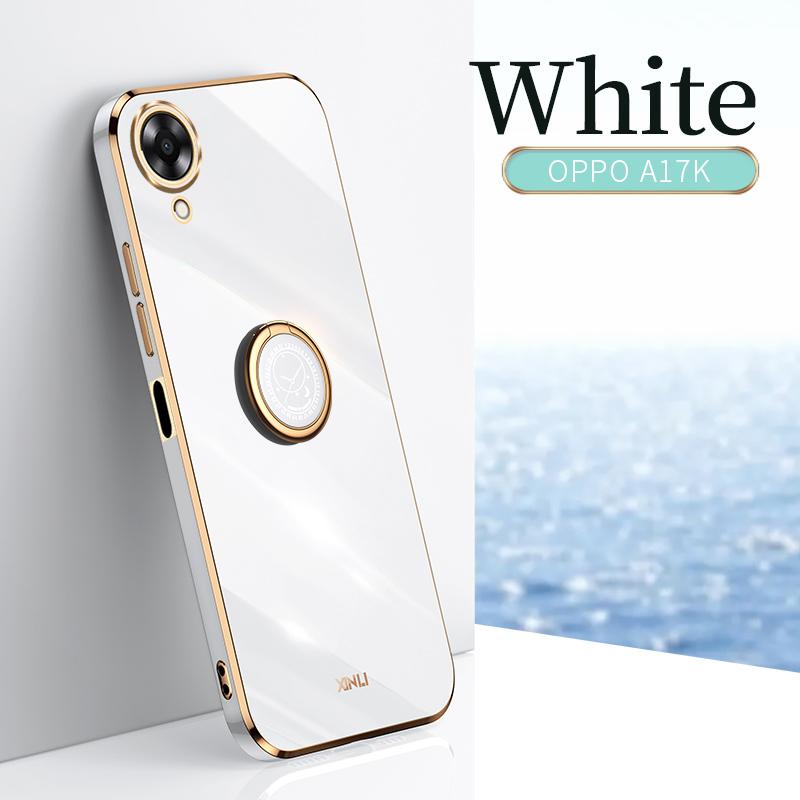 Držák pokovovacího kroužku Silikonové pouzdro odolné proti nárazům pro OPPO A17 Oppo A17K A17 4G kryt telefonu