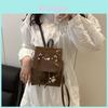 Cat Pattern Pu Small Backpack For Ladies With Stitching Detail And Versatile For Casual Outings