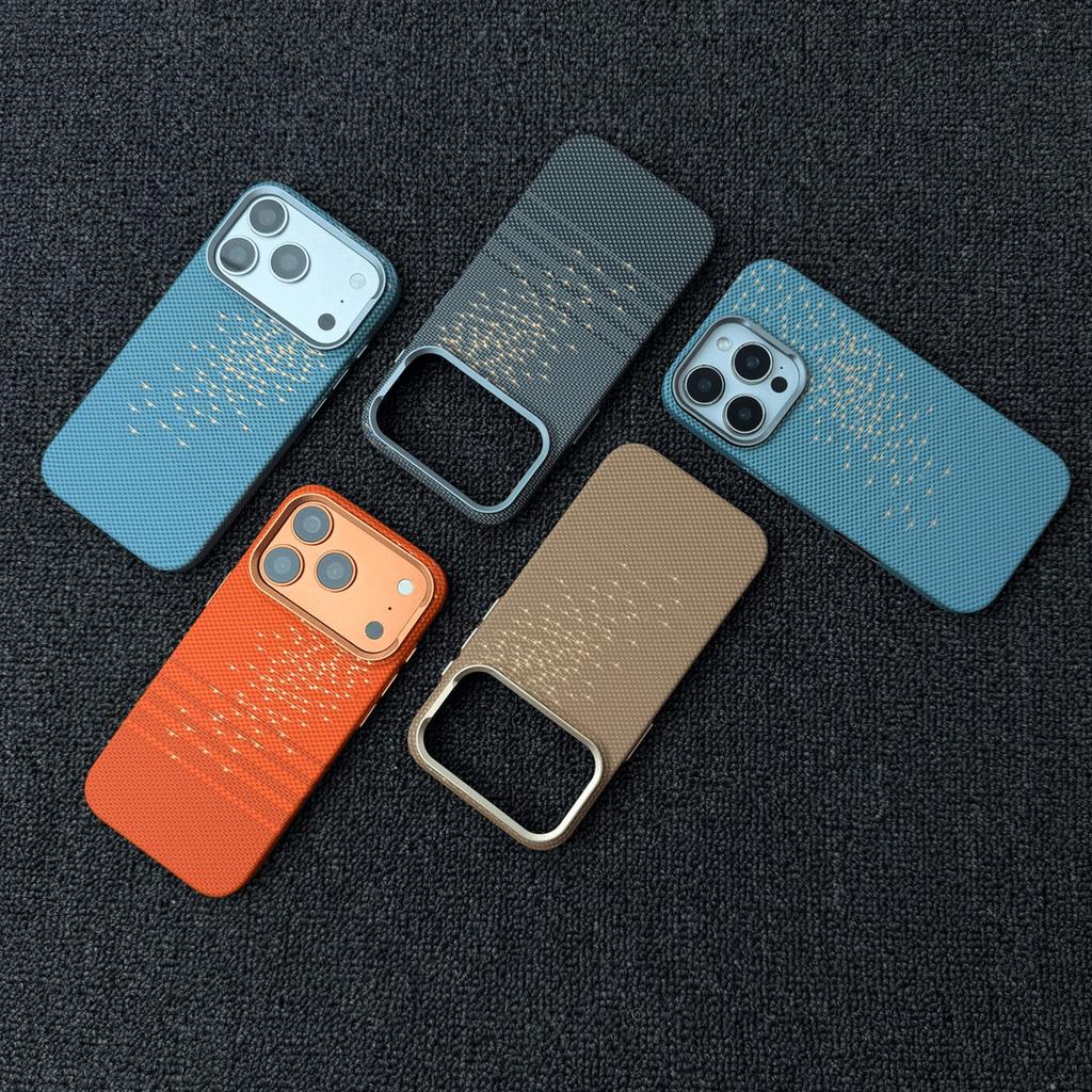 Floating light wave is suitable for iPhone17PROMAX Kevlar skin feeling magnetic mobile phone case Apple 16 premium feeling 15