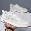 Men's board shoes 2025 summer trend new soft-soled hollow shoes men's casual versatile non-slip breathable white shoes
