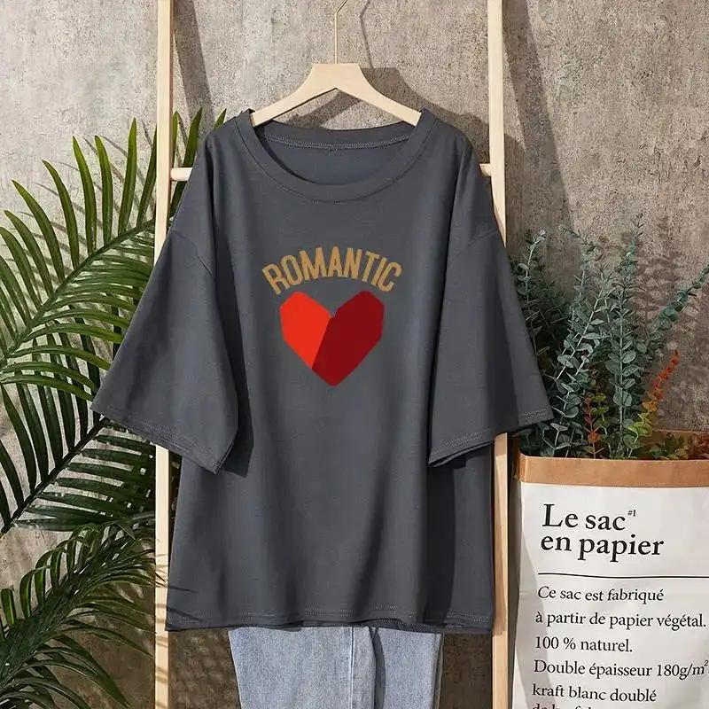 T-Shirt Damen Vielseitig Sommer Lässig Große Größe Locker Rundhals Pullover Kurzärmelige Oberteile