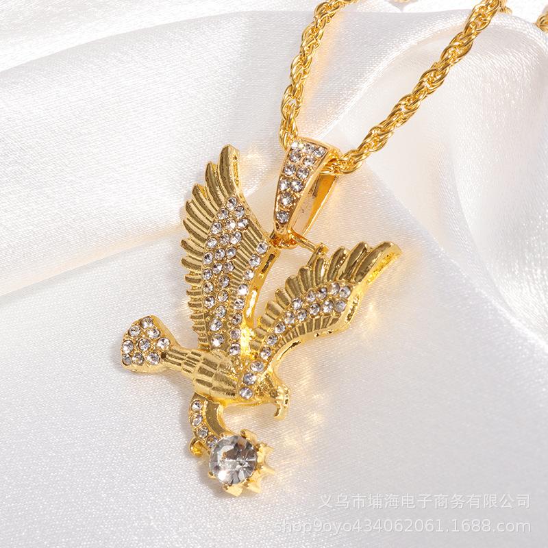 Eagle Hip Hop Men's Necklace Micro Zircon Pendant Jewelry