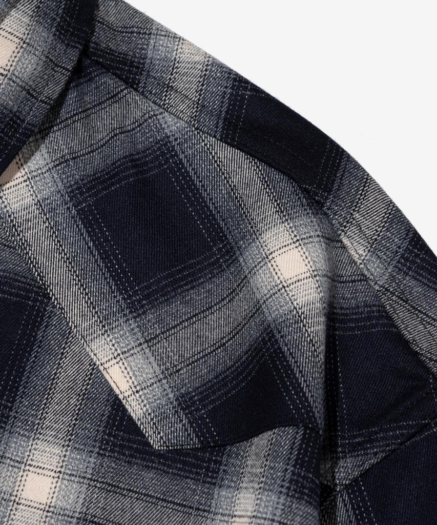 ANALOG MOOD Flannel Oversized Check Shirt (Navy)