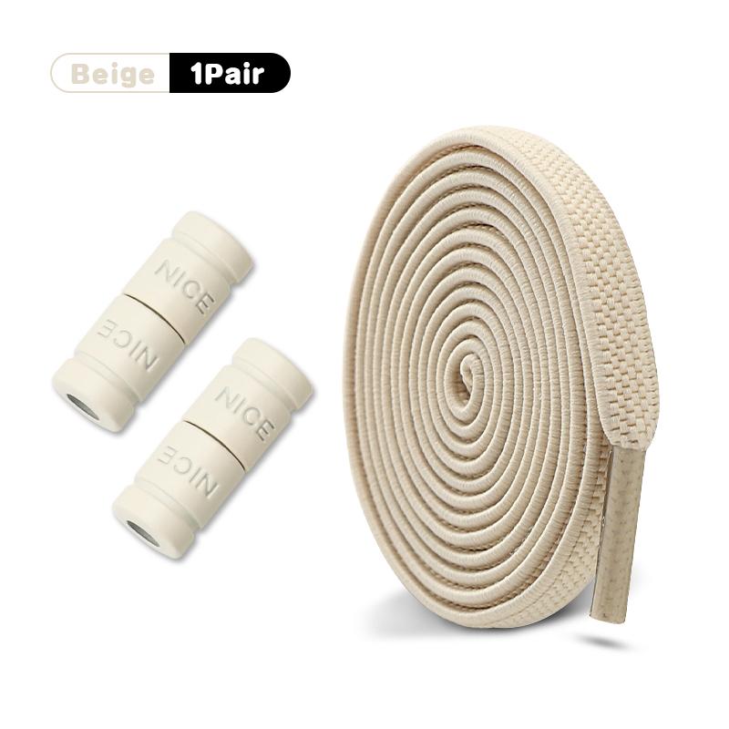 New 1Pair/3Pair Buckle Flat Elastic No-Tie Laces Letter Metal Capsule Lazy Shoelace for Men Women Sneakers Quick Shoelaces
