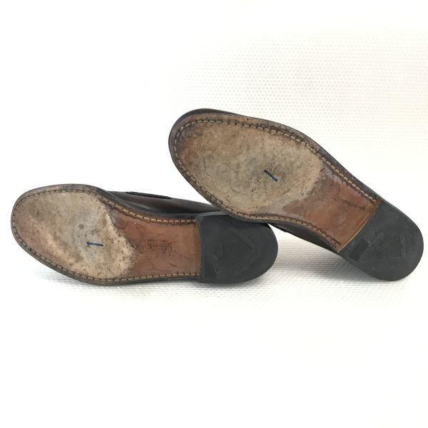80s-90s USA Vintage Allen Edmonds Walden Leather Loafer Moccasin Wide 10EEE / 28.0cm / Dark Brown Dress Shoes(USED)