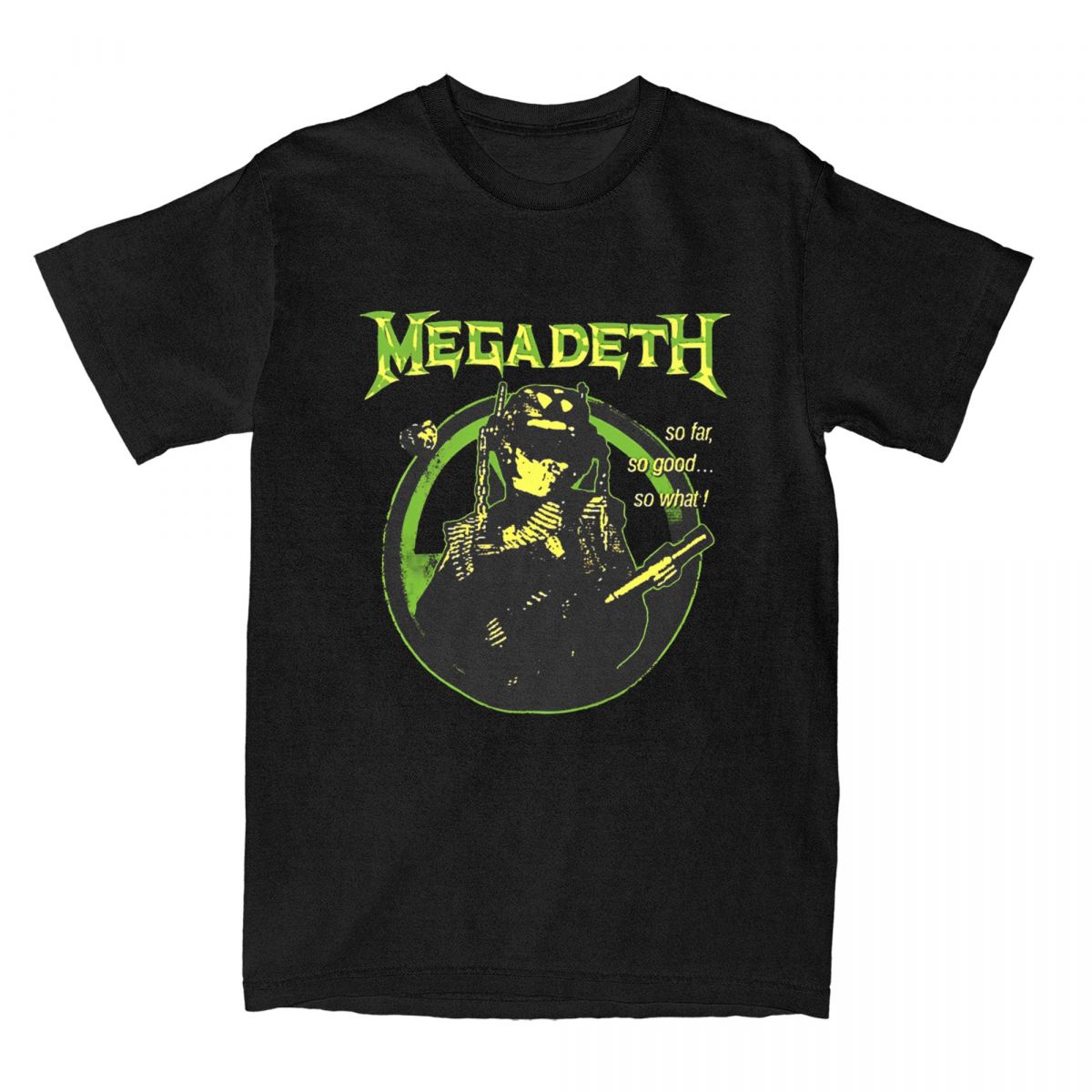 

Mens So Far So Good So What Explosion TShirts Megadeths Metal Rock Band Cotton Clothing Short Sleeve T Shirt Round Neck Tshirt 4XL