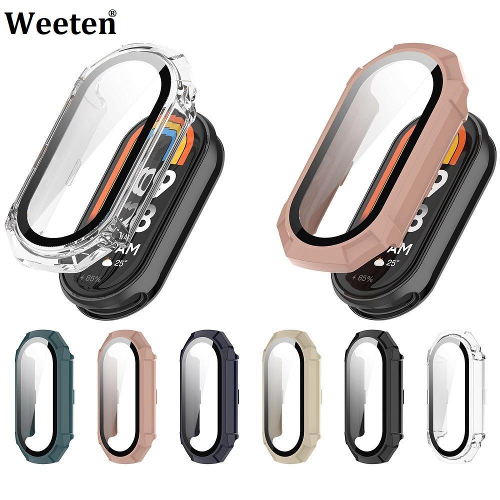 

Закаленное стекло + чехол для часов для Mi Band 8/7 Pro, защитная пленка для экрана для Xiaomi Mi Band 7 Pro, чехол-бампер For Mi Band 7 Pro розовый