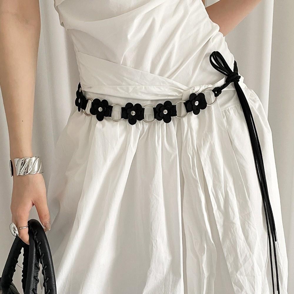 Ethnic Women's Belt Floral Dress Jeans Belt Versatile Leather Waist Rope Waist Accessories