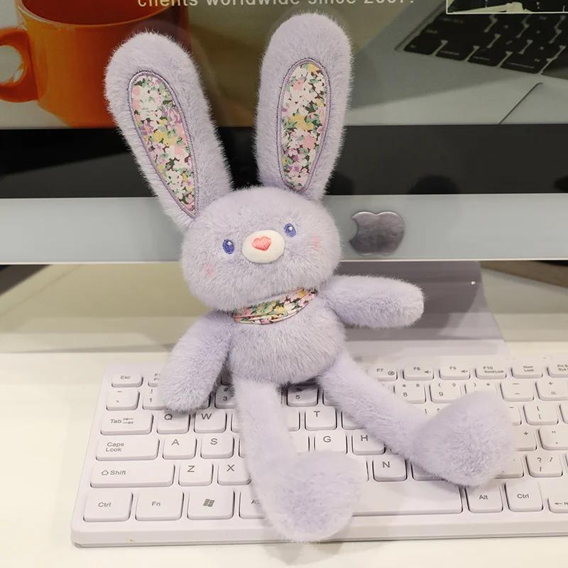 Süßer Pull-Up-Hase Schultaschen-Anhänger 30 cm Kreativer Plüsch-Ohr-Zieh-Hase Anhänger Schlüsselanhänger Stressabbau Geschenk für Kinder 30cm