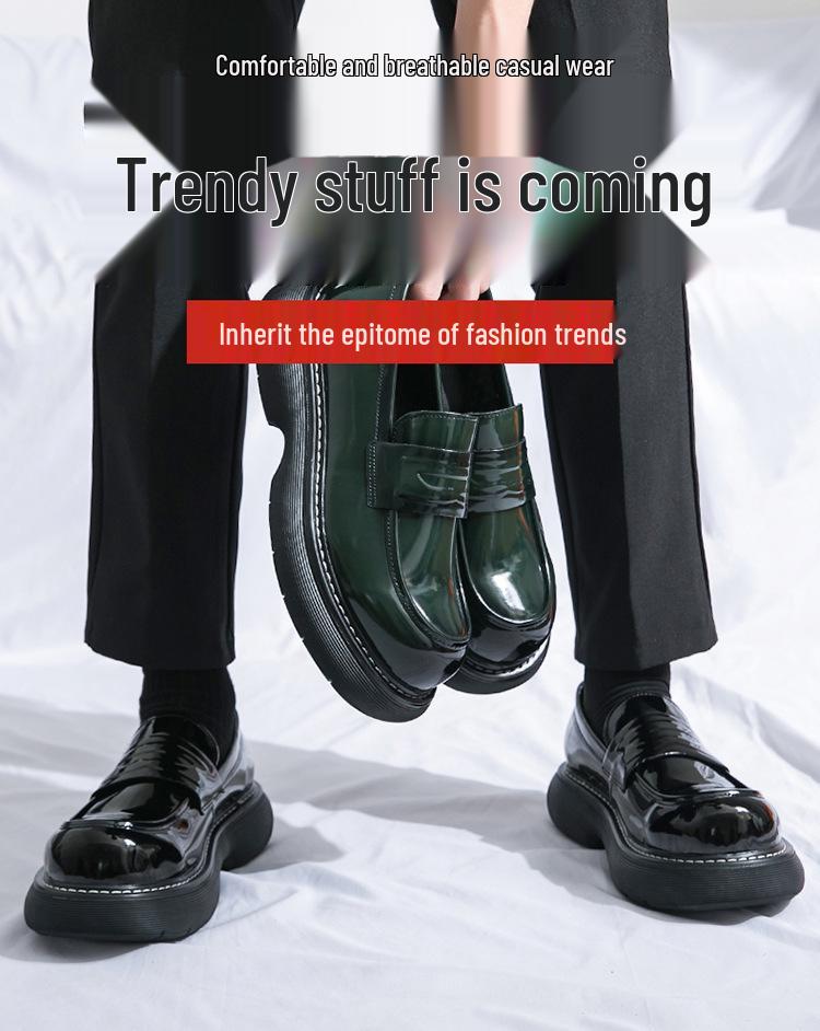 Men's Spring/Autumn 2025 Chunky Thick Sole Leather Loafers - Formal Big Head Style