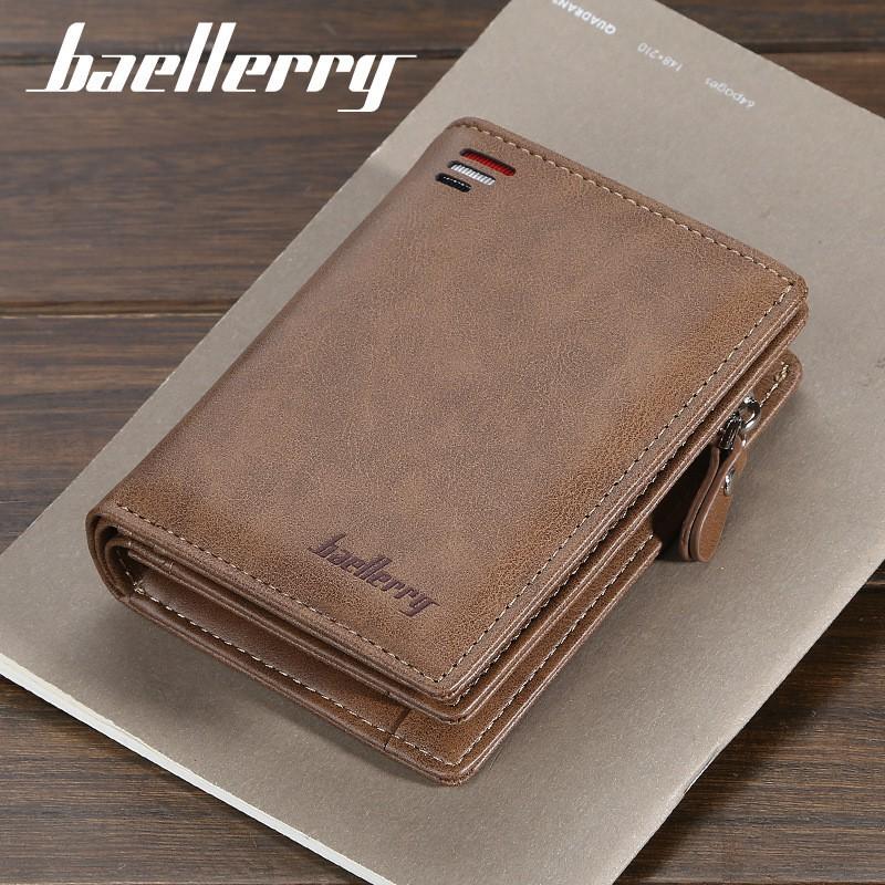 New Wallet Men Short Style European American Retro Multi Card Buckle Zipper Ticket Holder