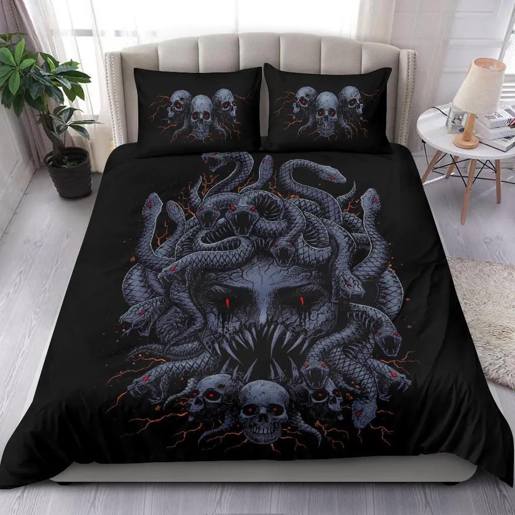 Wonderful Medusa In Myth 3D Duvet Cover Set Greek Mythology Figurine Medusa Themed Bedding Sets Full/Queen Size Comforter Cover