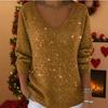 2026 Women's Spring Tie-Dye V-Neck Long Sleeve Top - European & American Trendy Style