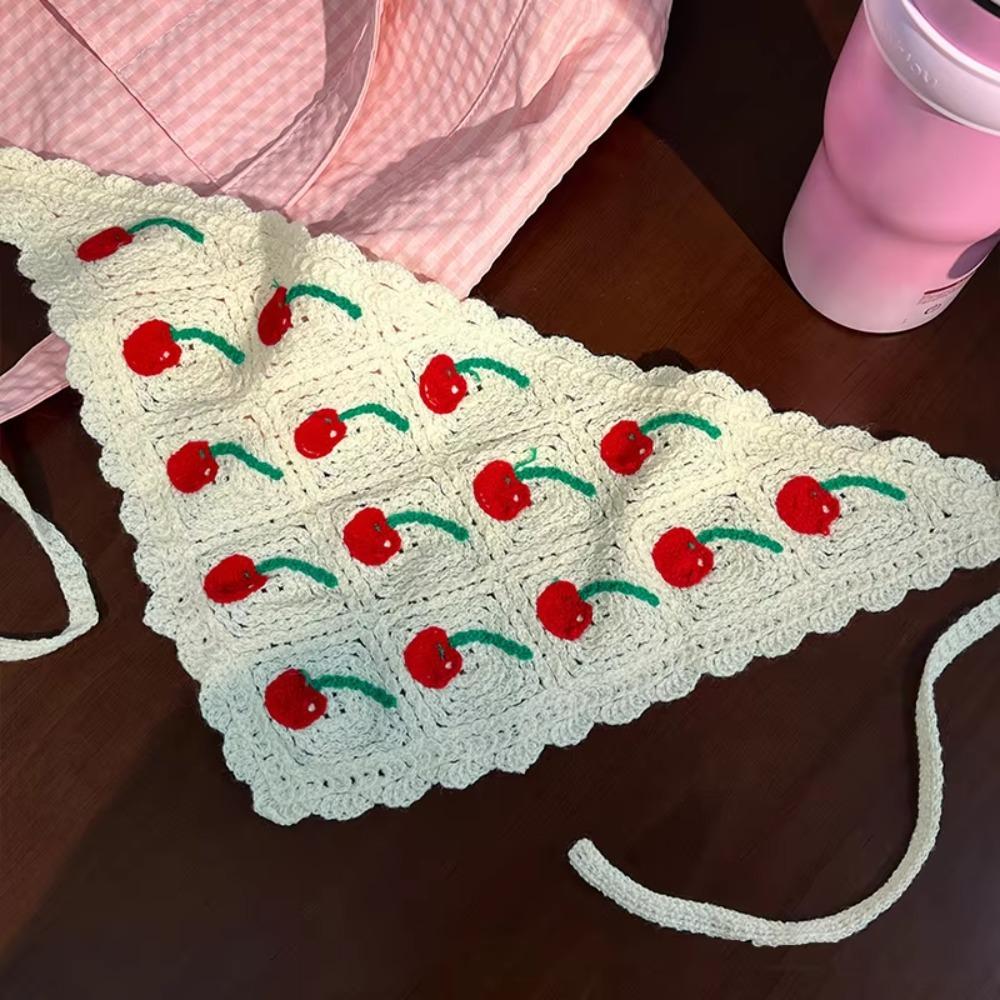Headwear Triangle Headband Strawberry Cherry Cherry Triangle Hair Scarf Sweet Hair Scarf Spring