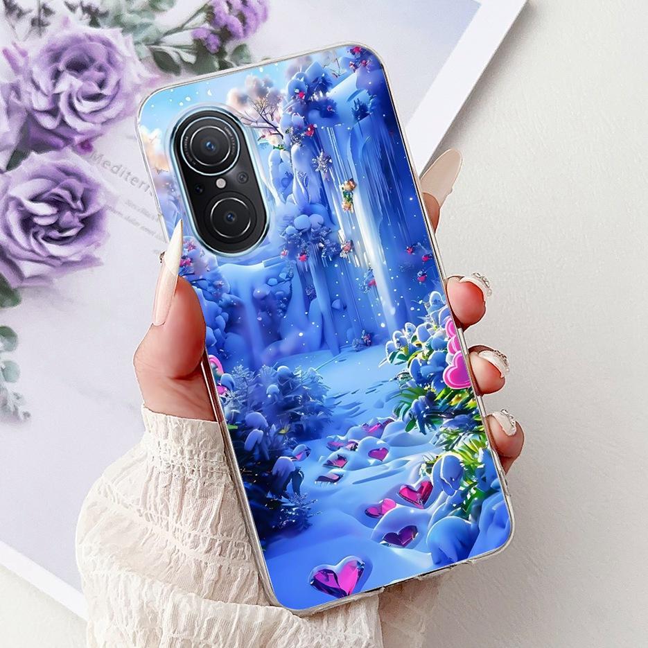 For Huawei Nova 9 SE Case Nova9 Pro Luxury Flowers Painted Cover Soft Slim Phone Case For Huawei Nova 9 Pro Nova9 SE Fundas Bags