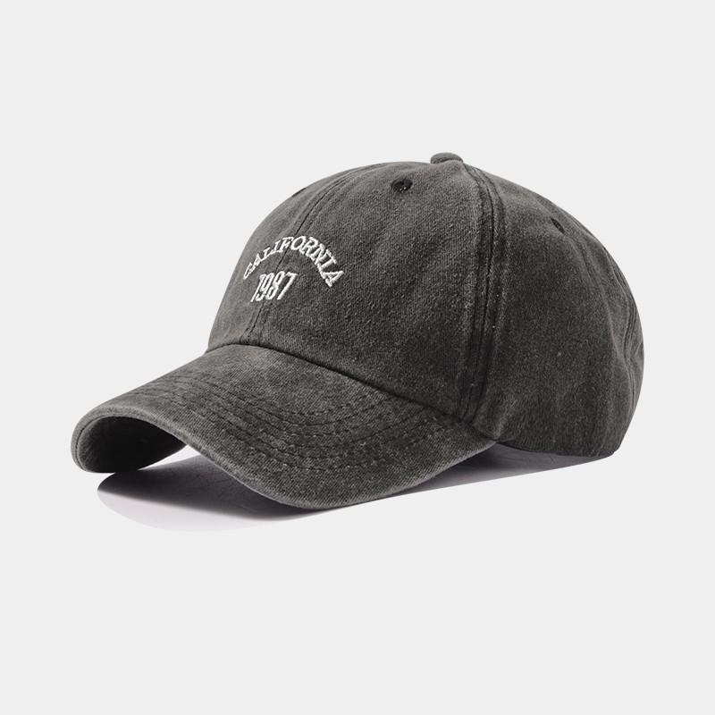 Vintage Embroidered Washed Baseball Cap Unisex Adjustable Soft Top Sun Hat for Outdoor Sports and Casual Wear