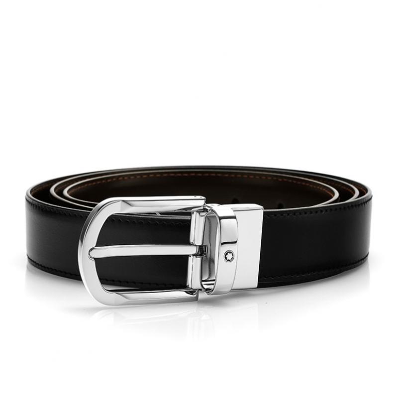 Montblanc Cintura Reversibile Holeshoe Nero Marrone 111080
