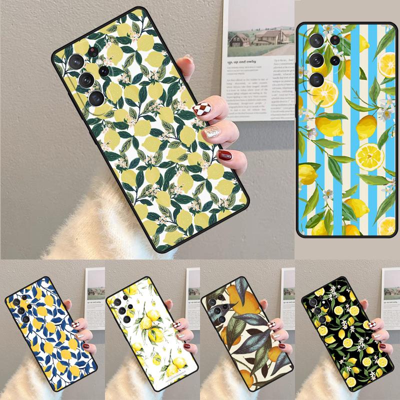 כיסוי טלפון קיץ טרופי פירות לימון TPU רך עבור Samsung Galaxy note 10 pro S26 S25 S24 S23 S22 Ultra Plus S21 FE S20