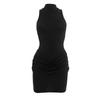 European & American Women's Winter Solid Slim Fit Round Neck Sleeveless Mini Dress