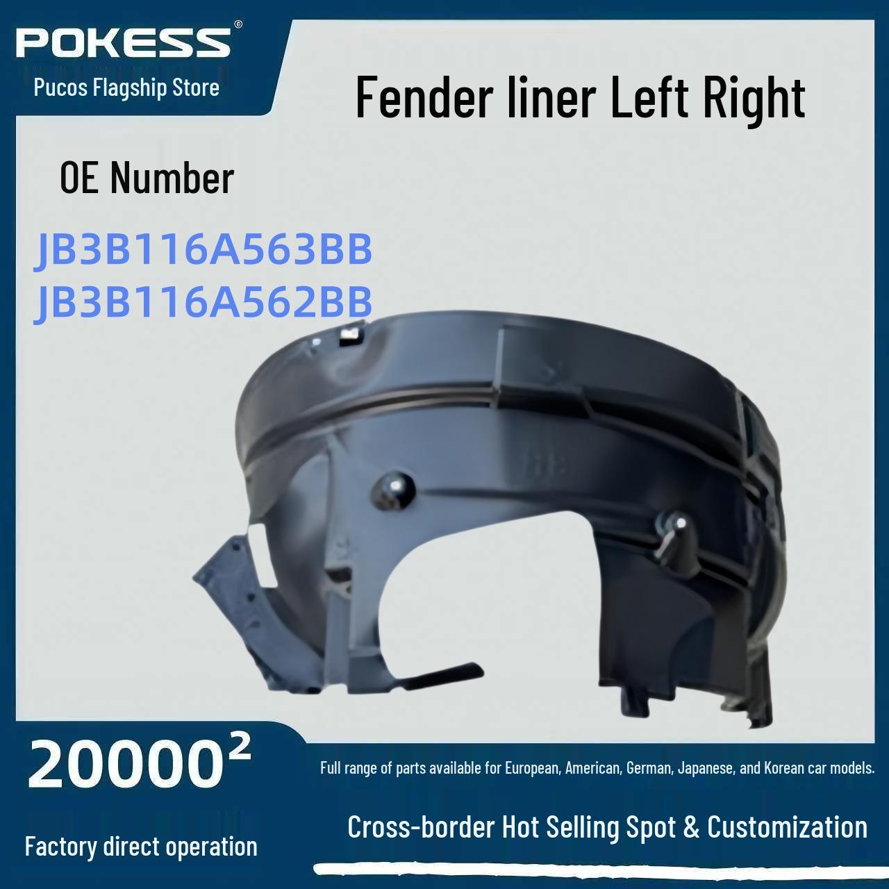 

Fender Liner Set for Ford Everest - Left & Right (Models JB3B116A563BB & JB3B116A562BB) Fender Liner Left