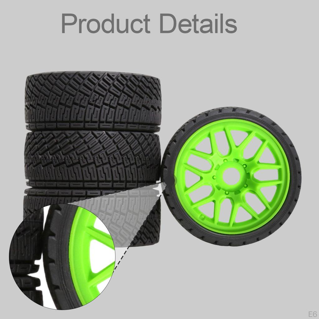 4 Pieces RC Wheels Tires inch Diameter Model DIY Spare Parts Modified Easy Installation