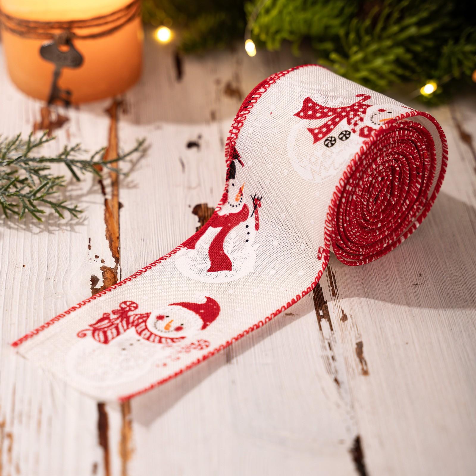 

5 м Рождественская лента со снеговиком Рождественская лента Лента для украшения рождественской елки Лента для украшения подарков One Size