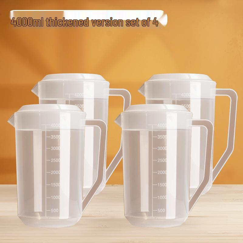 Large Capacity 5L Cold Water Pitcher, High Temperature Resistant, with Measuring Scale – Ideal for Milk Tea Shops and Tea Brewing.