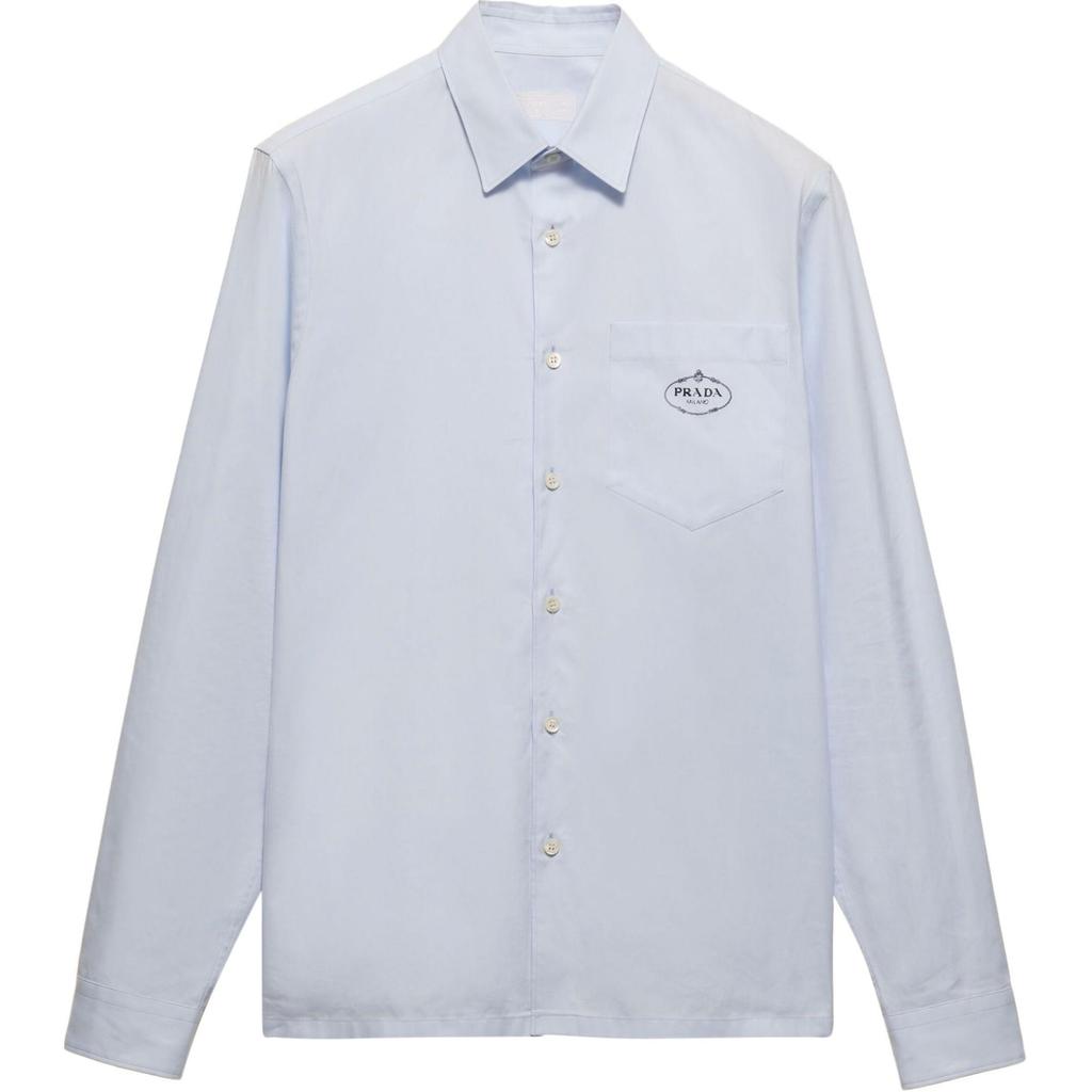 Prada 2010s logo-embroidered shirt UCN425-15MZ-F0012-S-221
