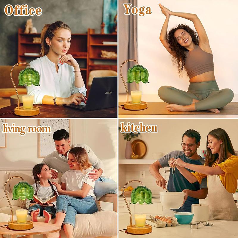Nordische Glas-Kerzenwärmer-Lampe Schlafzimmer-Atmosphärenwärmer-Lampe Retro-Lampe Kerzenteller Nachtlicht Schreibtisch-Dekoration Heimdekoration