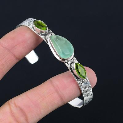 Halloween Deal Sterling Silver Aquateen Gemstone Peridot Wedding Bangle Jewelry